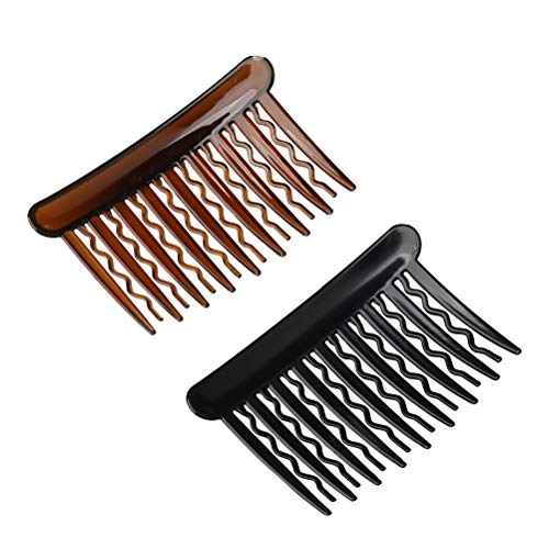 SUMAJU 12 Pcs Hair Combs for Women, Portable Side Comb Hair Accessories Plastic Teeth Hair Side Combs, Wavy Teeth Hair Comb for Fine Hair (4 Colors)
