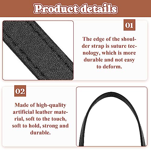 Kleemeiero 10 Stück Lederhandtasche Griffe 5 Farben Taschengriffe Leder PU Schultergurte Leder Taschenhenkel Mit Ohrenform-Endlöcher Für Gehäkelte Taschen Geldbörsen-Einkaufstasche, 60 cm / 23.4'