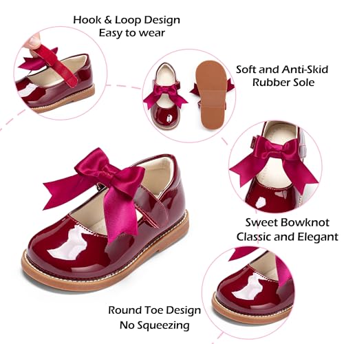 Image of PHIRAMIN Toddler Girl Mary Jane Dress Shoes-Little Girl School Uniform Shoes for Wedding Party
