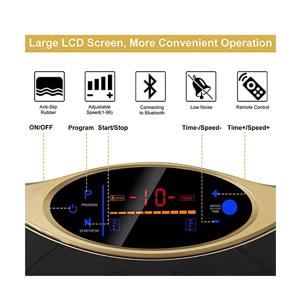 XUKOOM Vibration Plate Exercise Machine, Vibration Platform Fitness with Foot Mat/2 Loop Bands /5 Resistance Bands, 99…