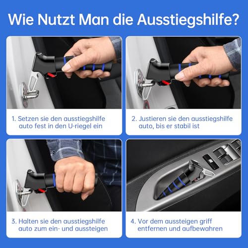 SYMYNELEC Ausstiegshilfe Auto Griff für Senioren: Einstiegshilfe für Schwangere, Menschen mit Behinderung und Kinder - Passt für die Meisten Fahrzeuge - Erleichtert Ein und Aussteigen