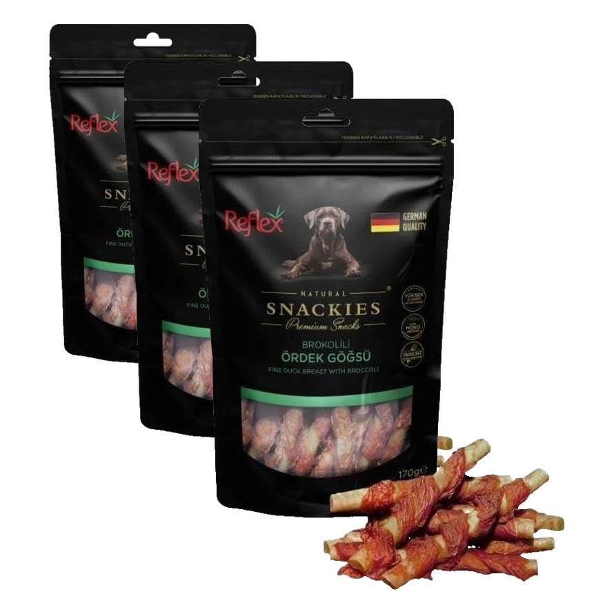 Reflex Ördek Göğsü Brokolili Köpek Ödülü 170 Gr (3 paketi)