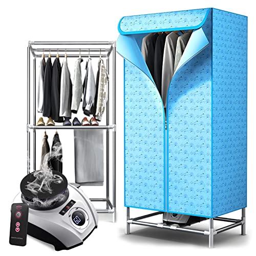 Heated Clothes Drying Rack Airer 2-Tier Electric Clothes Dryer with Remote Control 180mins Timer, 900W Energy Saving Stainless Steel Wet Laundry Warm Air Drying, for Indoor Home
