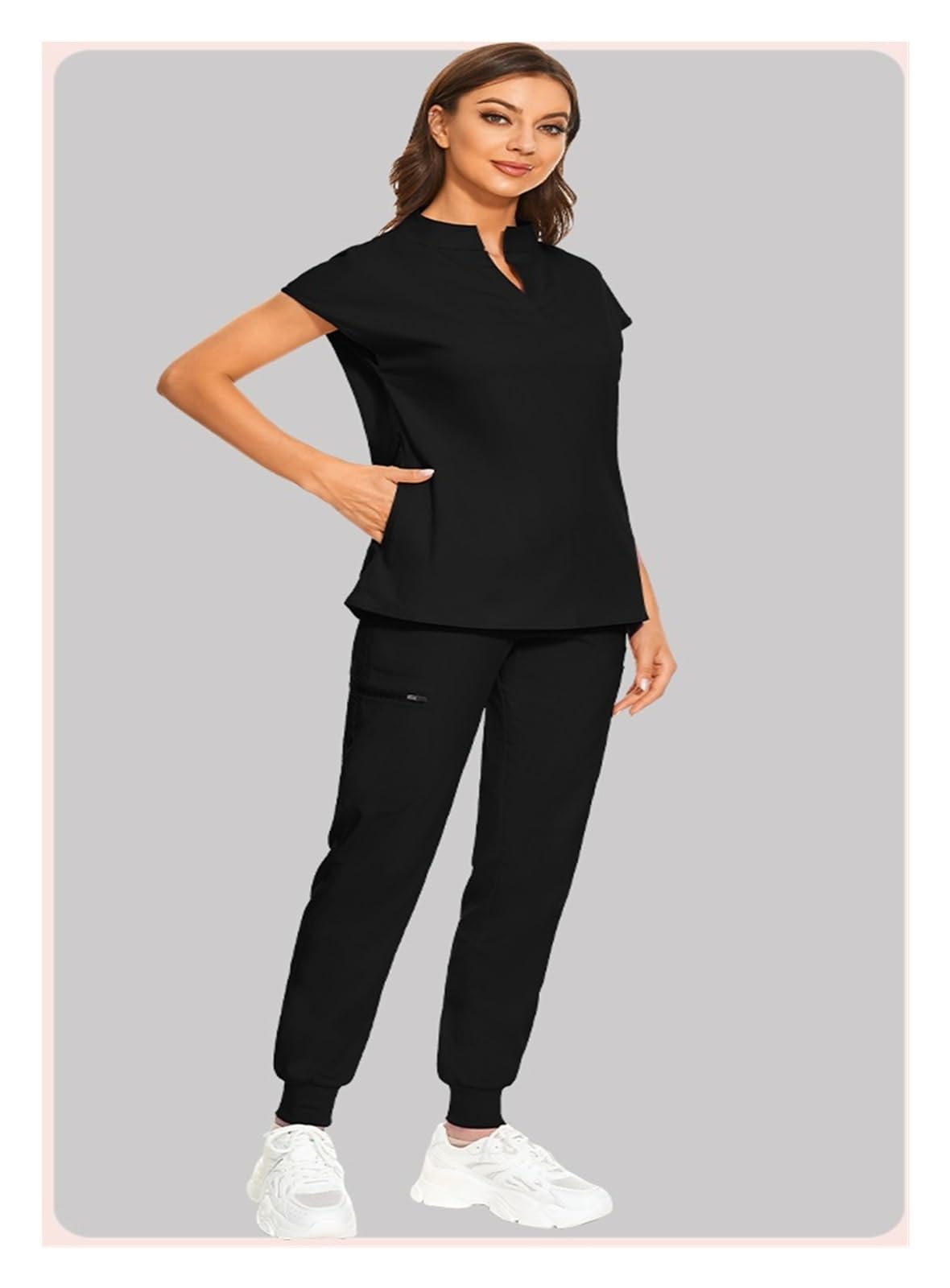 Uniformes Conjuntos de Bata quirúrgica for Mujer Batas quirúrgicas Accesorios for Enfermeras Hospital Clínica Dental Salón de Belleza Ropa de Trabajo Traje(Deep Blue,L)