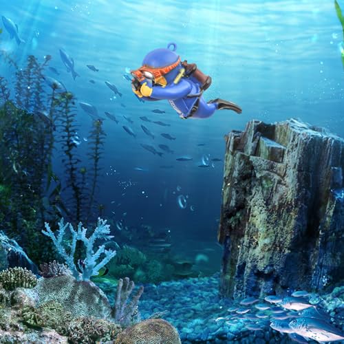 Image of onesimcr Floating Fish Tank Decorations, Aquarium Decorations, Lovely Diver Fish Tank Decorations, Floating Device Fish Tank Accessories,Suitable for All Kinds of Fish Tanks