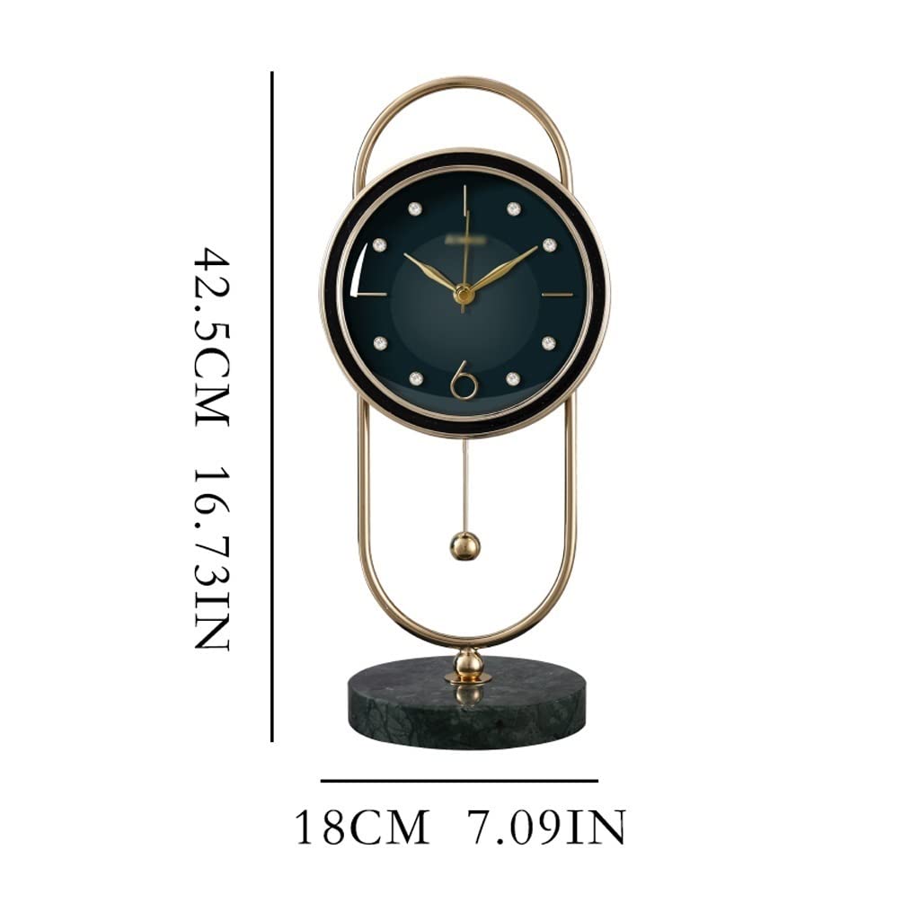 Clocks for Desk Silent Clock Non-Ticking Leather Desktop Clocks Pendulum Desktop Living Room Clock Ornaments Art Decorations Locks Desk & Shelf Clocks Decorate Table Clock