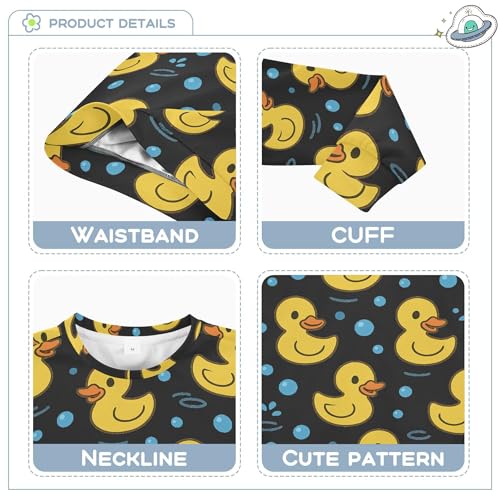 JUNZAN Yellow Rubber Duck Dark Little Kids Hooded Sweatshirt Crewneck Boys Sweat Shirt Camping 4T3