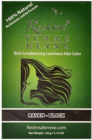 Reshma Henna Semi Permanent Hair Color 2.12oz (12 Pack of Raven Black)