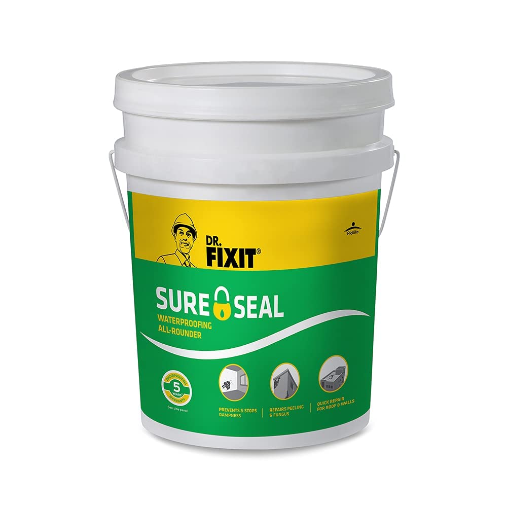 DR. FIXIT Sure Seal 20 Kg, DIY Waterproofing for Mild Dampness | Internal & External Wall Quick Patch Repair for MultiSurfaces, Damp Internal Walls, Roofs