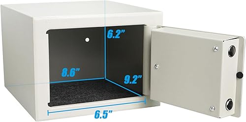 Miniatura 4 de DreamsEden Pequeña caja de seguridad de acero con cerradura de llave, caja de seguridad de acero con llaves para documentos personales, dinero en