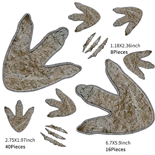 64 Pieces Dinosaur Decor Dinosaur Footprints Floor Decals Peel And Stick Dinosaur Track Stickers Removable Dinosaur Tracks Wall Decals Vinyl Footprints Wall Decal For Baby Nursery Bedroom Home Decor #TOP1