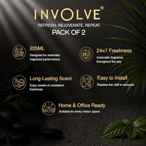 Image of Involve Luxe Combo - Gravity & Urban Fresh - Pack 2 | Automatic Room Fresheners Refill | 2200 Sprays Guaranteed | Lasts up to 60 Days (225ml * 2) | Automatic Home Fresheners | Long Lasting Fragrance