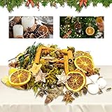 58 StüCk Potpourri Deko Weihnachten,Deko Adventskranz,Adventskranz Deko Natur,Weihnachtsdeko Potpourri mit Zimtstangen,Orangenscheiben,Sternanis,Moos,Baumwolle,Tannenzapfen und Kokossternen usw.