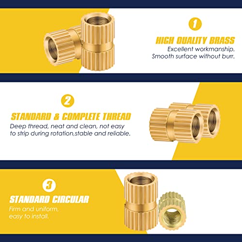 Bonost 500Pcs Threaded Inserts Kit M2 M3 M4 M5 - Female Thread Heat Set Insert, Brass Knurled Thread Insert Nuts For Plastic Injection Molding, 3D Printing (Metric) #TOP2