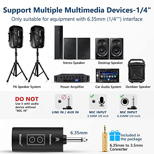 Bietrun Wireless Microphones With Echo,Treble,Bass & Bluetooth,98 Ft Range,Portable Uhf Handheld Karaoke Dynamic Microphone System With Rechargeable Receiver For Karaoke,Singing,Amp,Pa System,Dj,Stage #TOP5