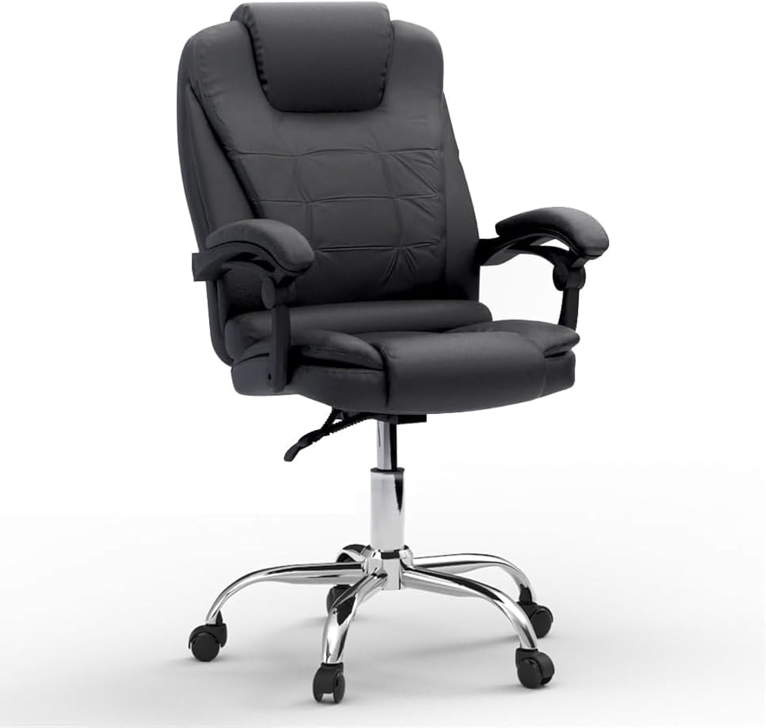 UT-C417A High Back PU Chair, Adjustable Height, 360 Degree Swivel, with Caster Wheel Support Ideal for Home and Office Black By Mahmayi