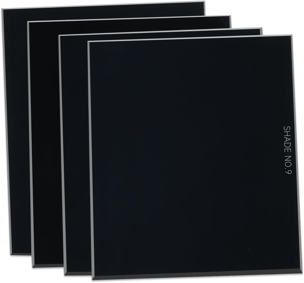 4 Pack Shade 9 Welding Lens, 3.54" x 4.33" Welding Helmet Replacement Welding Lens 3mm Thickness Welding Shade 9 Lens for 35A-75A Arc Work
