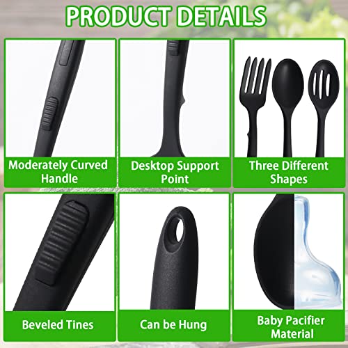 4 Pcs Silicone Fork Cooking Spoons Slotted Spoons Silicone Flexible Fork Silicone Nonstick Mixing Spoon Large Nonstick Heat Resistant Cooking Utensils For Kitchen Cooking Bake Stir Draining Tool #TOP5