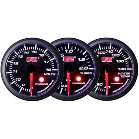 Amazon オートゲージ Autogauge 電圧計 ブースト計 水温計 3点セットc 3連メーター Sm 52 Sm52シリーズ 52mm 52f スモークレンズ マルチゲージ 車 バイク