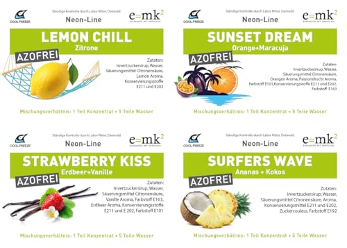 Slush-Sirup Eis 4×5 Liter Summer Edition Mix-Set – Strawberry Kiss | Sunset Dream | Lemon Chill | Surfers Wave | Konzentrat | azofrei | Angebot-Set im Profi-Kanister – Bild 8