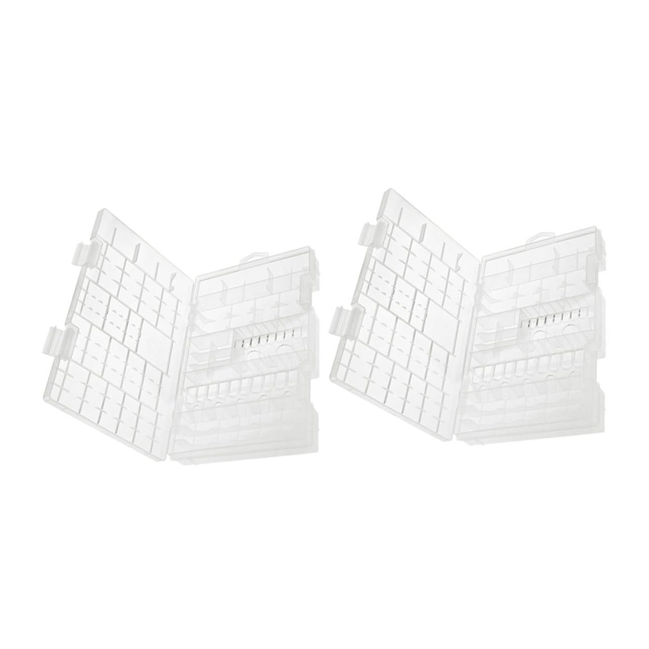 2pezzi Organizzatore Batterie Scatole Plastica Per Conservazione Batterie Portatile Custodia Protettivo Trasparente Organizer in Plastica Per e Viaggi