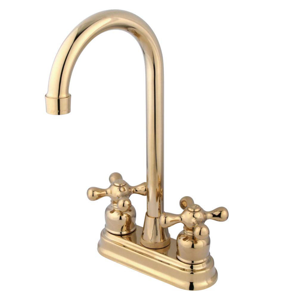 Kingston Brass KB492AX Bar Musluğu, Cilalı Pirinç, 10,64 cm Ağız Erişimi