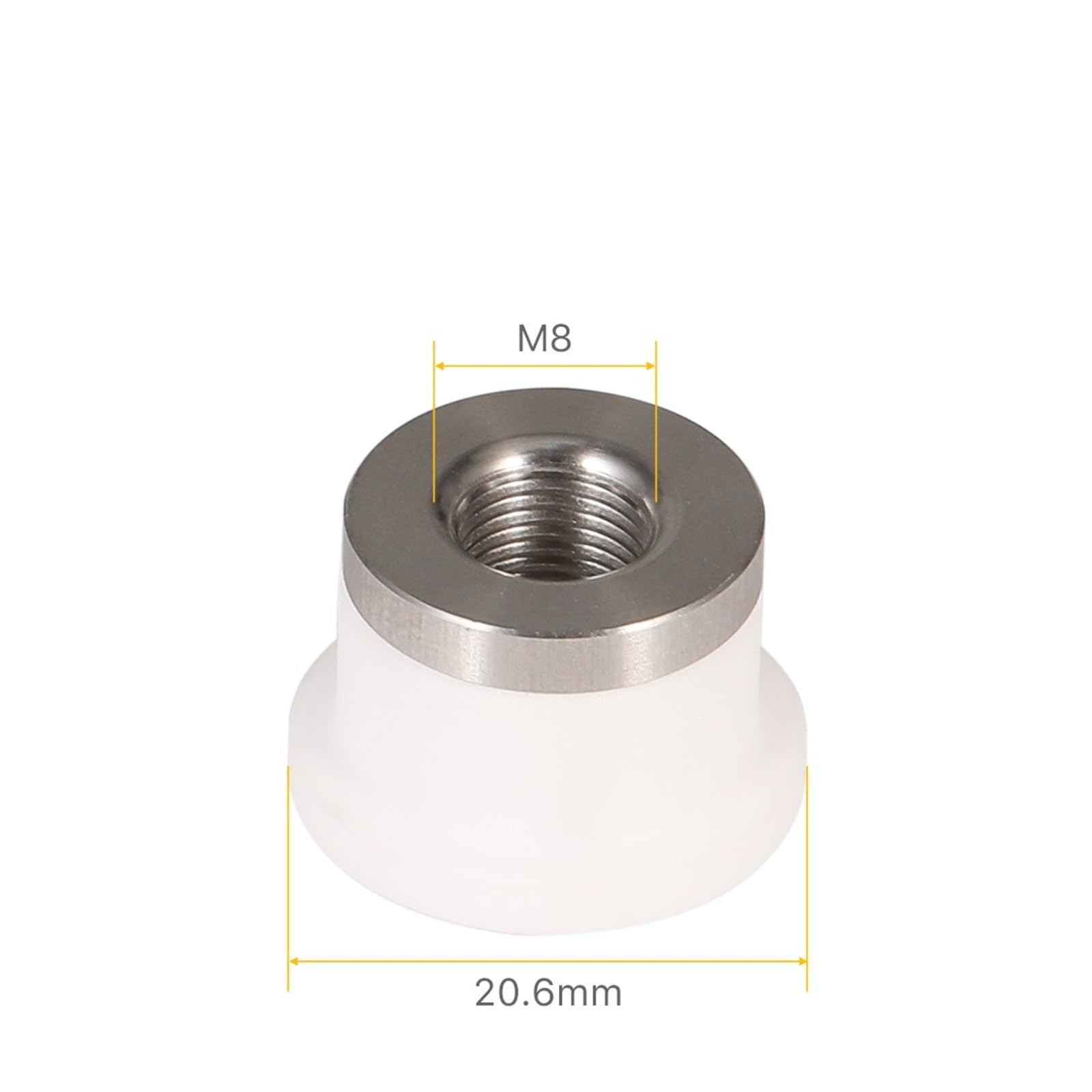 Anelli in ceramica D20.6 H14.2 M8 for teste di taglio di macchine - Durevoli e resistenti all'usura(5pcs)