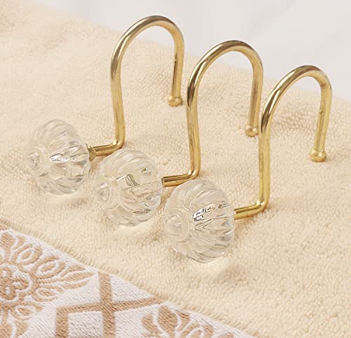 Gold Shower Curtain Rings Easy Glide Shower Curtain Hooks For Hotel Set Of 12 #TOP5