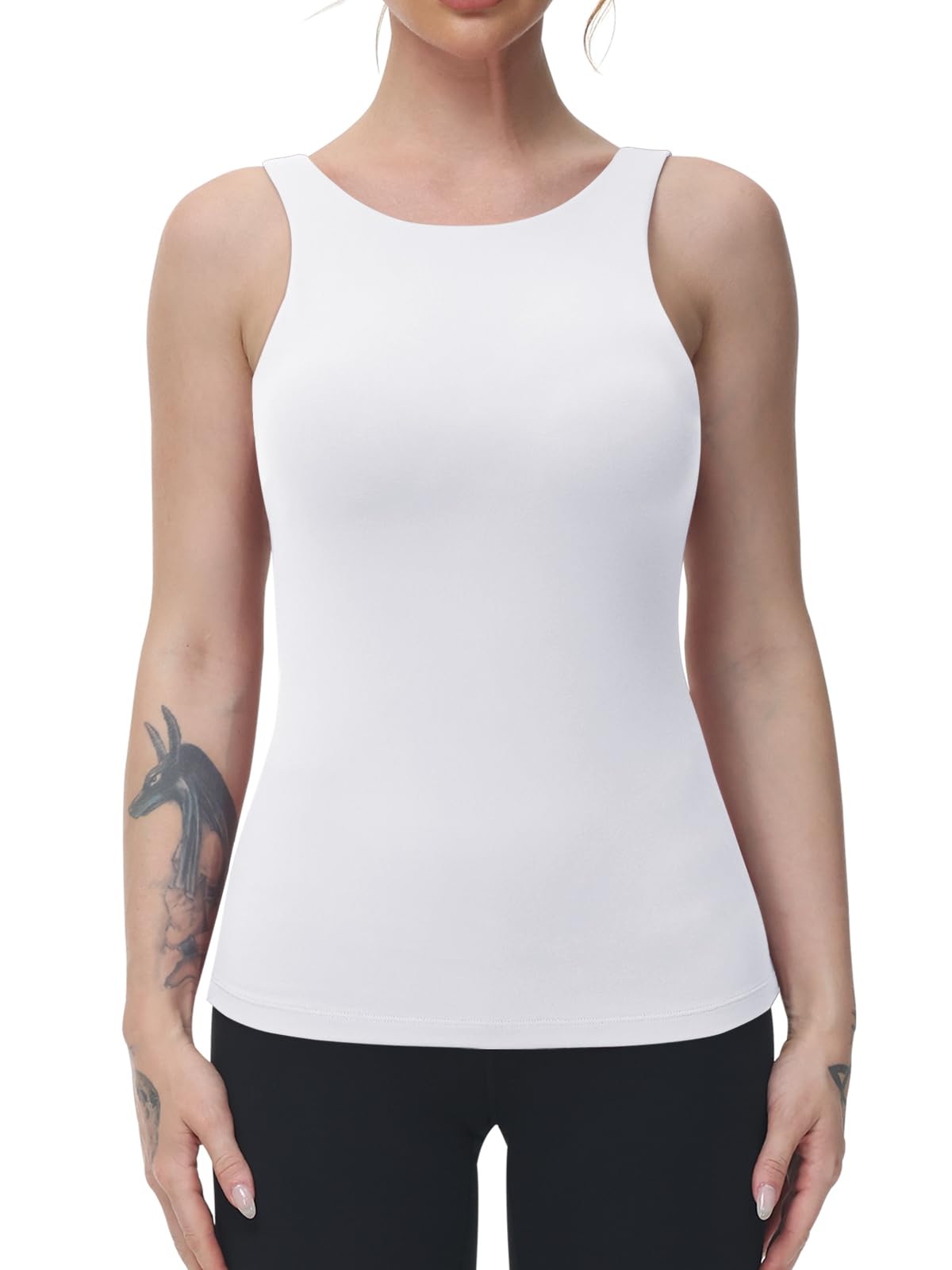 Disbest Yoga Tank Top, Women's Performance Stretchy Quick Dry Sports Workout Running Top Vest with Removable Pads