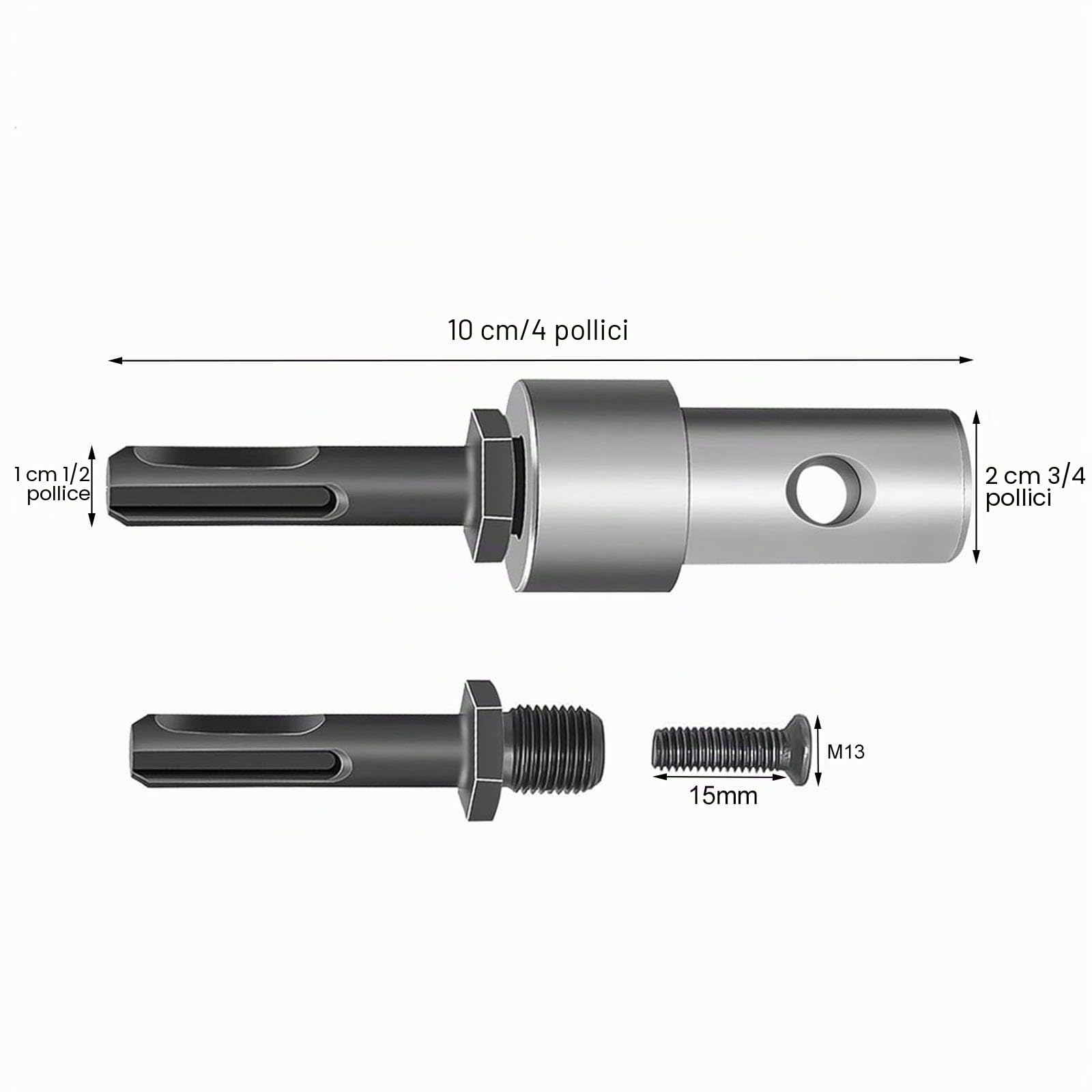 Punta Per Trivella a Scoppio & Elettrico & Batteria, Diametro 10 cm, Lunghezza 80 cm Doppia Spirale Elica da Giardino, Con trapano elettrico Adattatore SDS-Plus, Utilizzo mototrivella trivellatrice