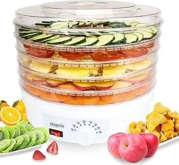 Onprix Food Dehydrator with 5 Trays for Fruit, Vegetable, Food Jerky Spice,Meat Drying Machine, Snacks Fo