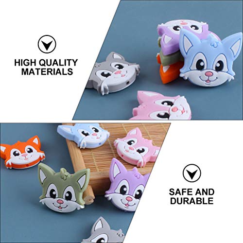 TOYANDONA 6 unidades para bebê mordedor de silicone contas palm civet chupeta pingentes de corrente.