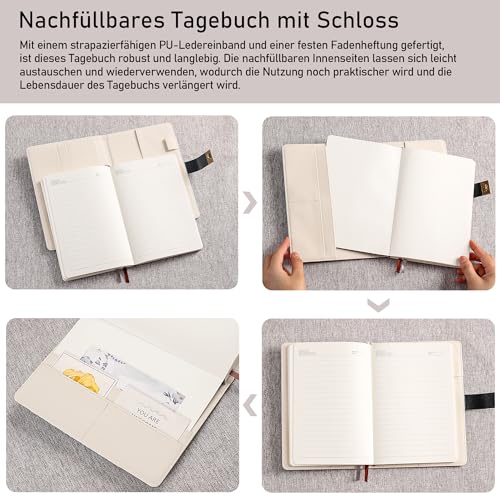 ZXHQ Tagebuch mit Schloss für Jungs Kinder, Tagebuch für Jungs Geschenke 8 9 10 11 12 13 14 15 16 Jahre, Tagebücher für Teenager Erwachsene - A5 224 Seiten, Sternenkatze