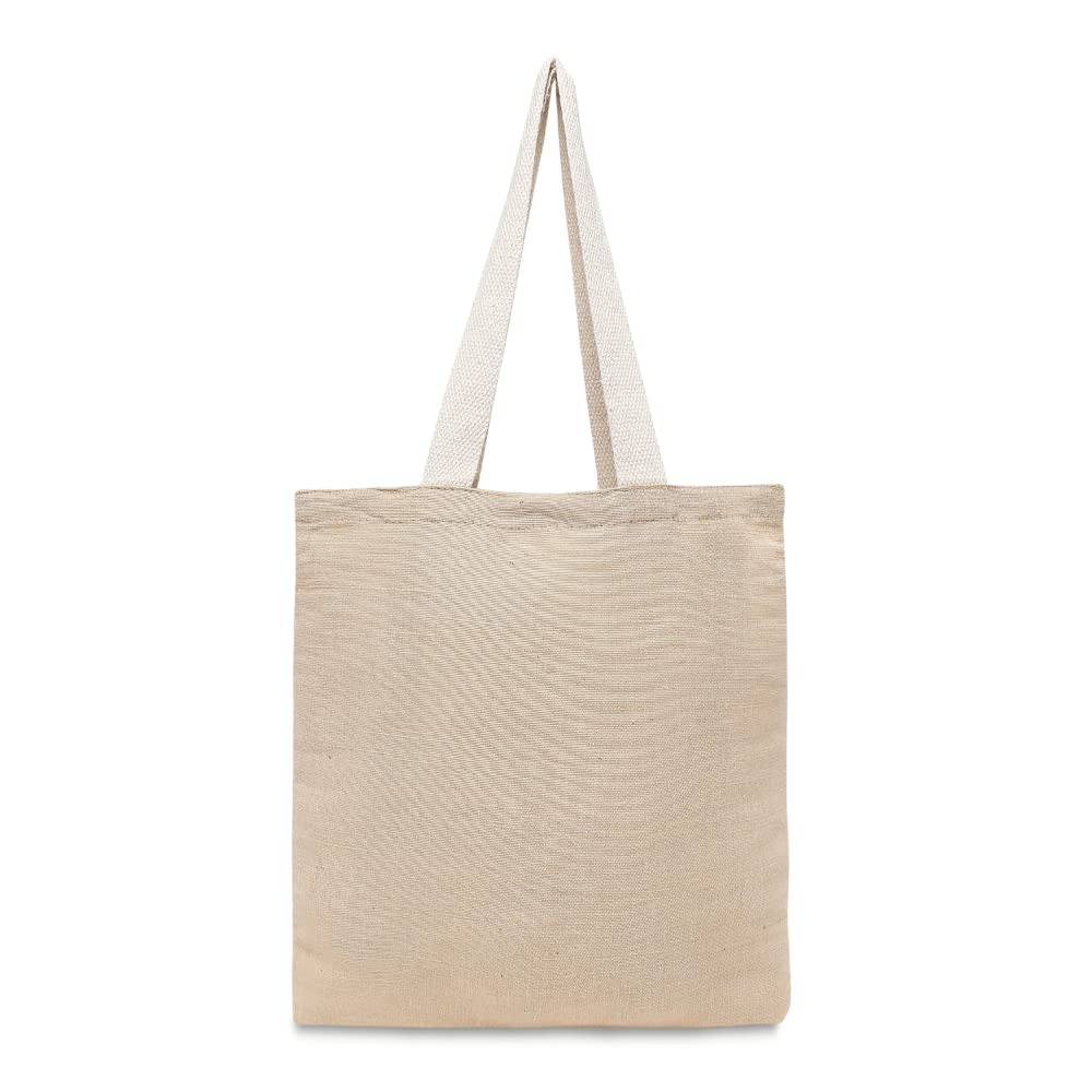 BYFTUnlaminated Juco Tote Bags (Natural) Reusable Eco Friendly Shopping Bag (35.56 x 40.64 Cm)