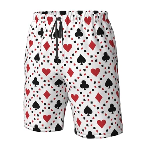 Playing Cards Beach Shorts Men Casual Board Pants Quick Dry Elastic Waist Drawstring Summer Gym Breeches Swim Trunks3