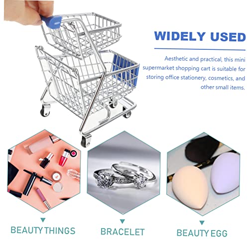 Toyandona Mini Shopping Cart Storage Toys Kid Toys Desk Topper Shopping Cart Miniature Mini Supermarket Cart Desktop Shopping Cart Supermarket Handcart Modes Small Shopping Cart Kids Toy #TOP2