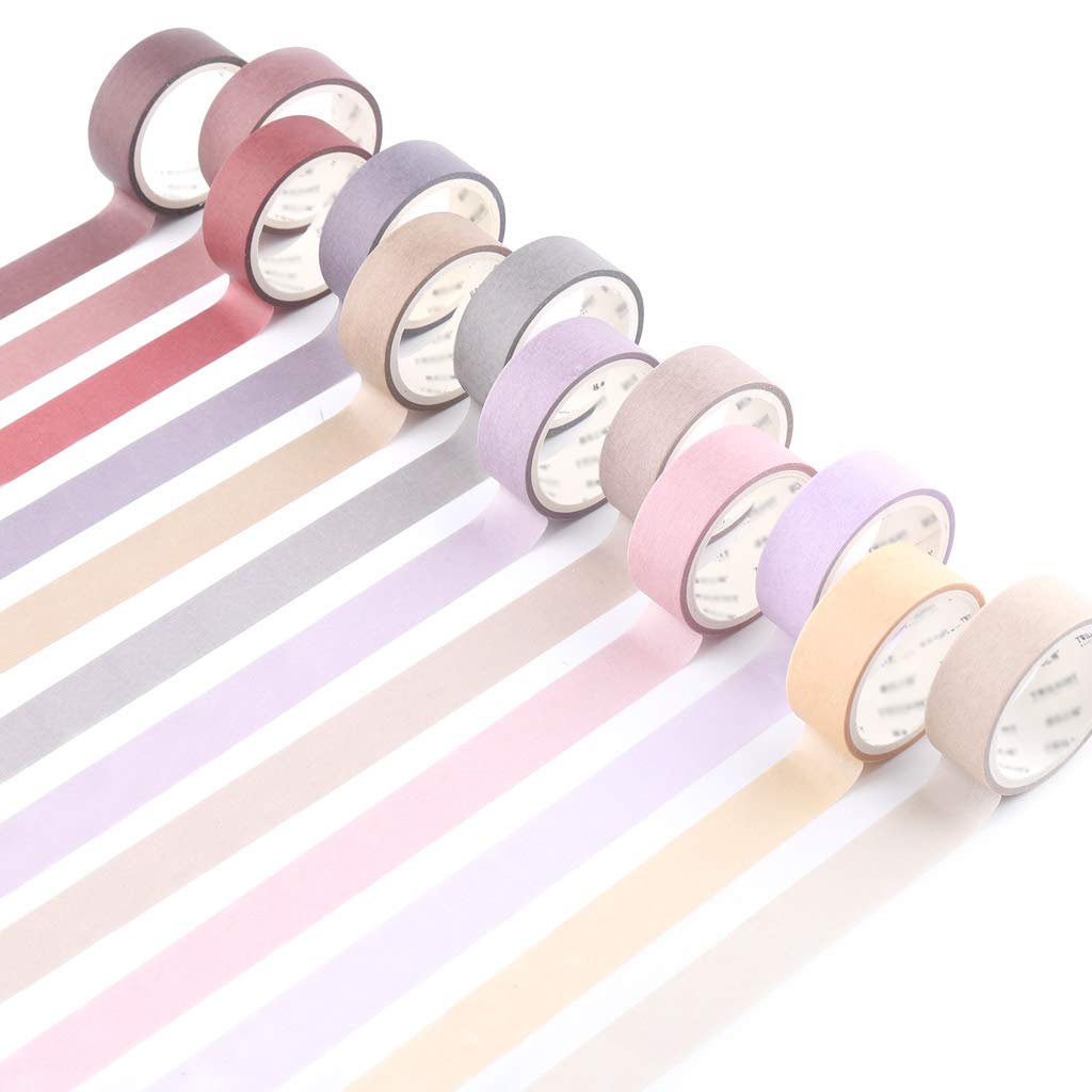 YUBBAEX Washi Tape Pastelowa taśma do scrapbookingu do bullet journal, DIY, rękodzieło, pakowania prezentów, scrapbookingu (Morandi 15 mm szerokości)