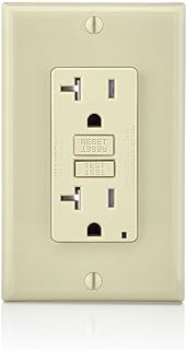 Leviton GFTR2-I Smartest Self-Test Smartlockpro Slim GFCI Tamper-Resistant Receptacle with LED Indicator, 20-Amp, 10 Pack, Ivory
