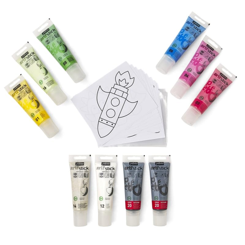 Arti'stick Pébéo Fensterfarbe, wiederverwendbar, 10 x 75 ml