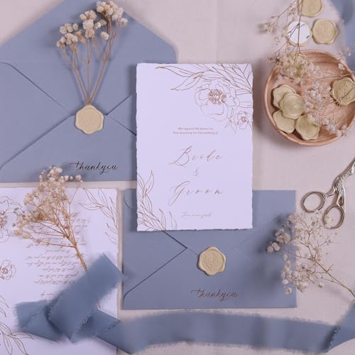 image for UNIQOOO Wax Seal Stickers - Eucalyptus Wedding Invitation Envelope Sea