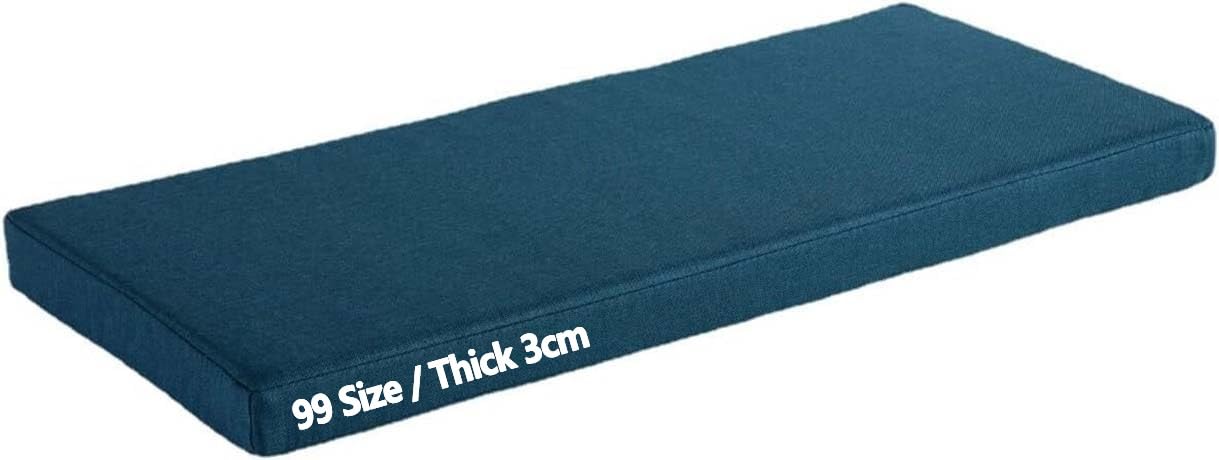 Coussin de banc bleu foncé 180x50 cm antidérapant et lavable