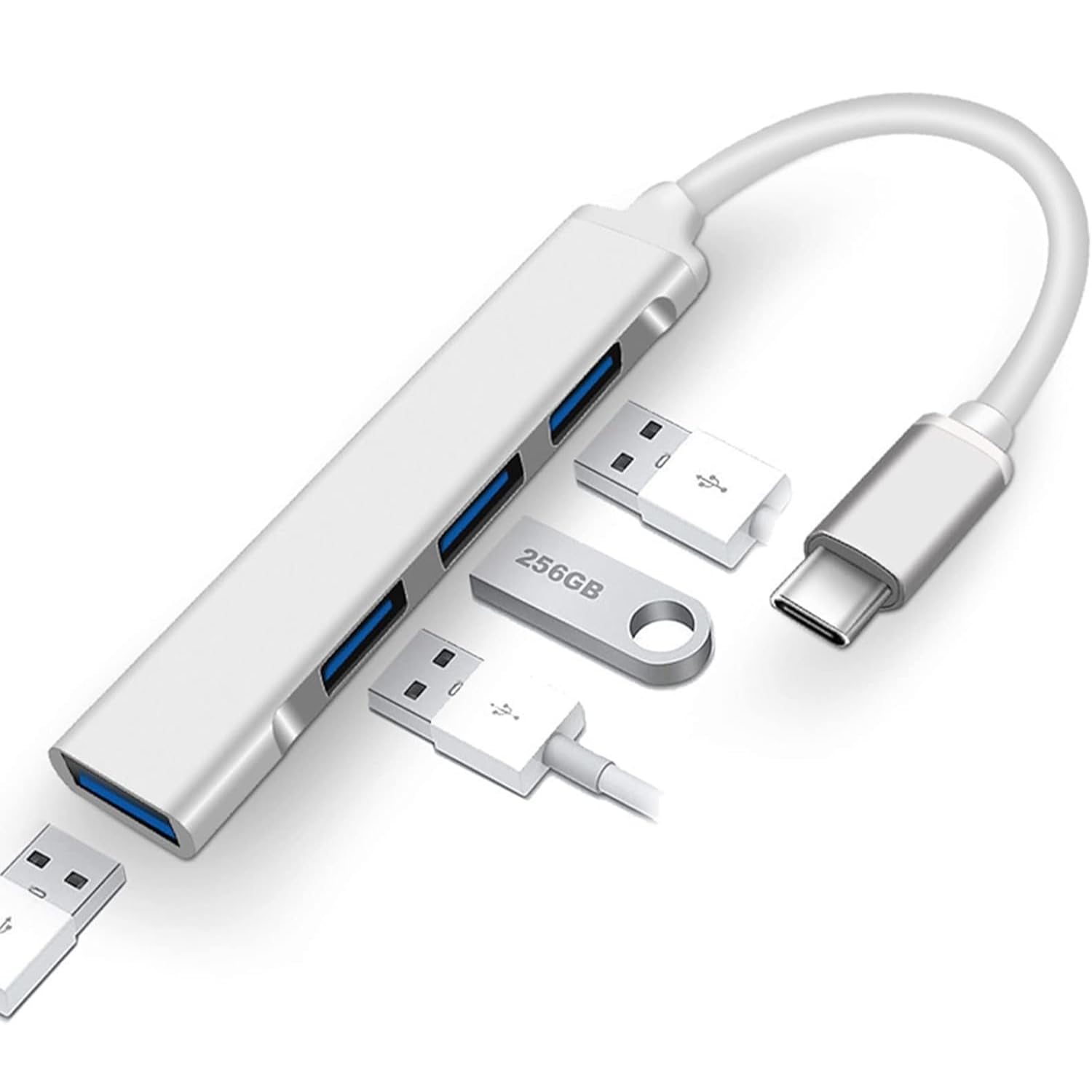 USB C Hub 4 Port USB 3.0, Type C to USB Adapter with 5Gbps High Speed Data Transfer, USB Splitter for Laptop, PC, Pendrive, Keyboard, Mouse, Fast Data Transfer USB C Hub-picture-44