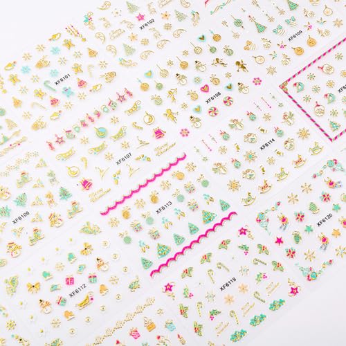 Christmas Nail Art Stickers 3D Metallic Gold - Save 50% - Image 4