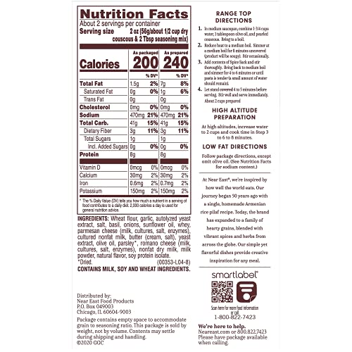 image for Near East Pearled Couscous, Basil & Herb, 5 oz, 5 Ounce