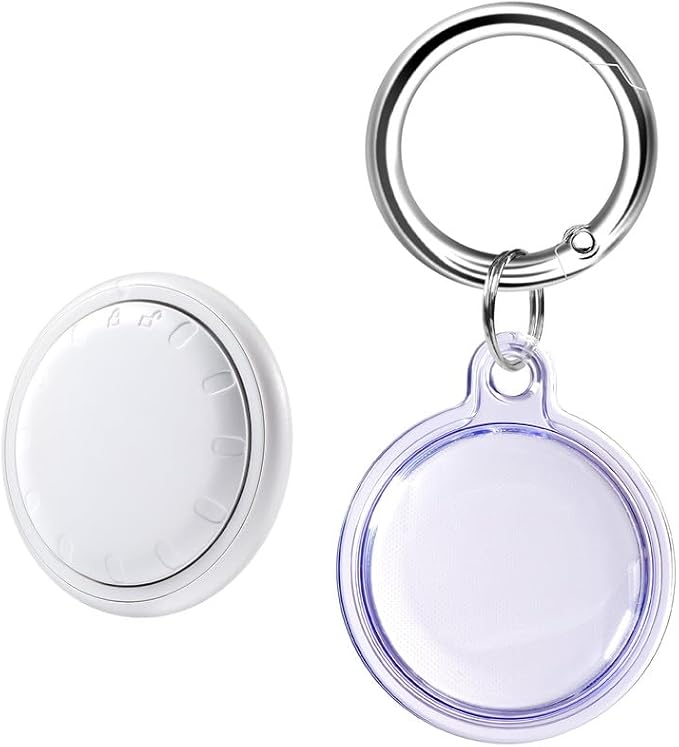 Air Tracker Compatible with Apple Find My(iOS Only), Key Finder Locator for Suitcase, Luggage and More, Bluetooth Tracker and IP67 Protective Case Holder(1 Pack), Over 1 Year Battery Life