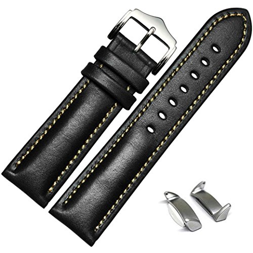 For Samsung Galaxy Gear S2 , Lucoo Genuine Leather Watch Band Strap + Adapters For Samsung Galaxy Gear S2 R720 (Black)