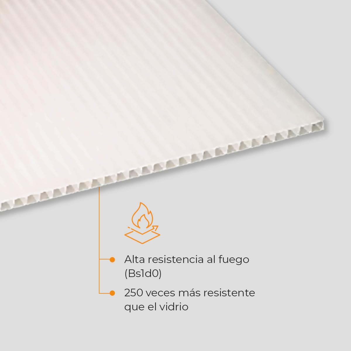 Panel de Policarbonato Celular Compacto - Plancha Opal Hielo - 1000 x 1050 mm - Grosor 10 mm - Placa Multiusos - Exteriores, Invernaderos, Techos, Suelos
