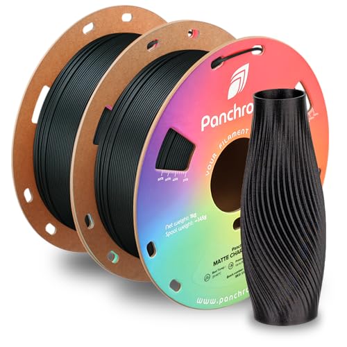 Image of Polymaker Panchroma Matte PLA Filament 1.75mm, High Speed Charcoal Black PLA Bundle 2kg (4.4 lbs), Formerly Polyterra Clog-Free 3D Printer Filament, Accuracy + /- 0.02mm, Fits FDM Printers