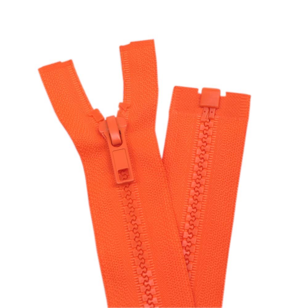 YaHoGa 2PCS #5 27 inch Separating Jacket Zippers for Sewing Coats Jacket Zipper Molded Plastic Zippers Bulk (27" Orange Red)