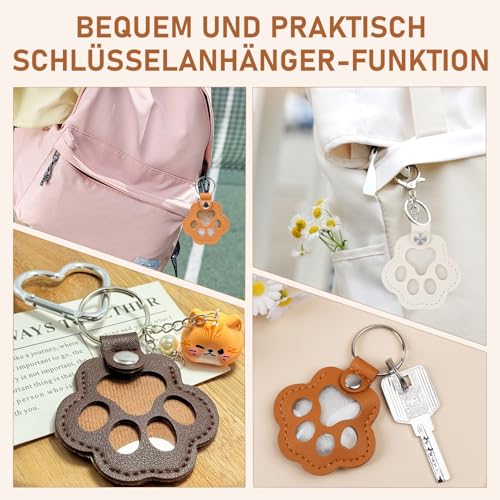 Yanlin 5 Stücke Schlüsselanhänger für Tierhaare, Tierhaare, Gedenkflasche, Schlüsselring Für Haustier Gedenk, Bezaubernde Pfotenabdruck-Schlüsselanhänger mit Druckknopf, für Hunde Katzen, Pfotenform